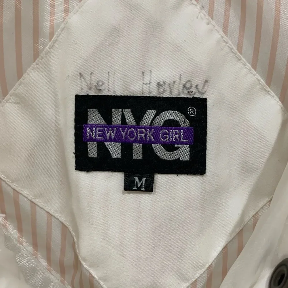 Vintage NYG New York Girl M White Bomber Jacket - Picture 3 of 8